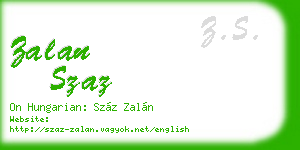 zalan szaz business card